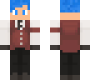 noice man with gloves and blue hair