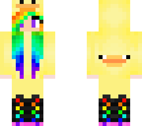 rainbow ducky girl with headphones
