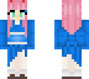 zero two in a blue kimono
