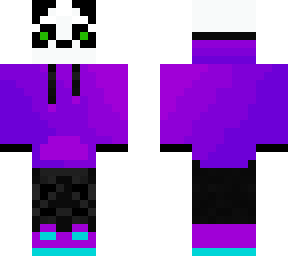 panda wearing purple gradient hoodie