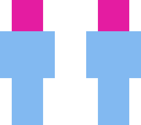 pink headed guy in a blue sweatshirt
