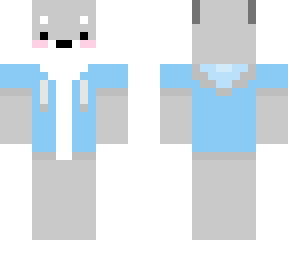 shiba with blue hoodie