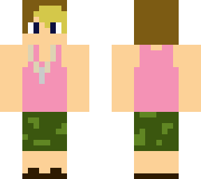 tank top+camo shorts dyed hair guy