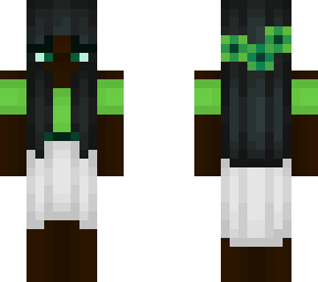green floral girl, dark skin