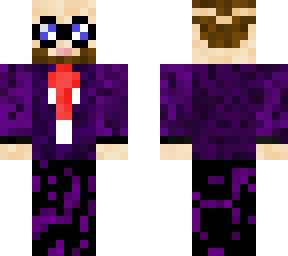 man with hair loss in a purple/black suit
