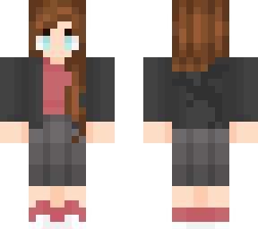 tina (dragon leather jacket + red/black dress)