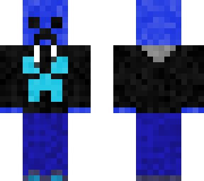 blue creeper with headphones and black hoodie