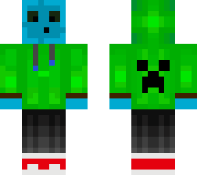 blue slimey with creeper hoodies