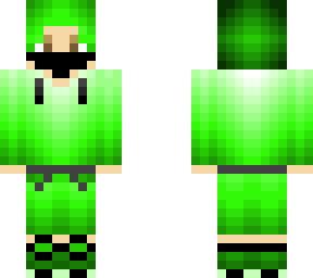 boy with green outfit with mask