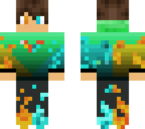 cool boy with flaming hand