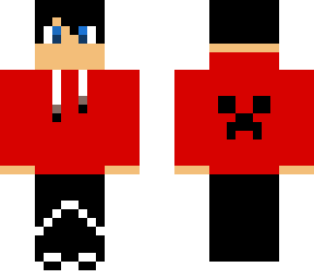 cool red gamer boy with creeper