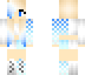 girl in cute aqua check outfit