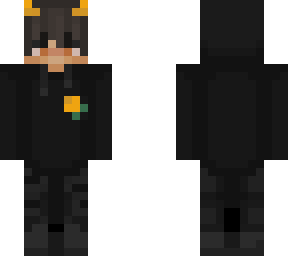 golden devil boy with black hoodie