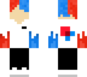 red and blue paint boy