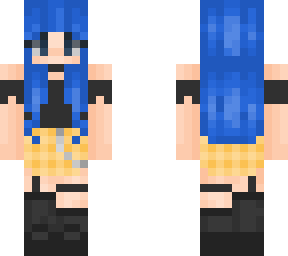 blue hair girl yellow plaid skirt :)