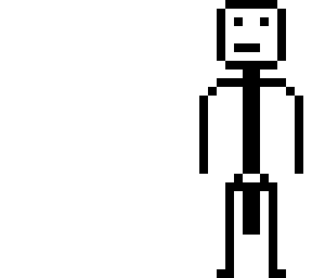 excited backwards stickman
