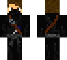 ninja with half mask and knife