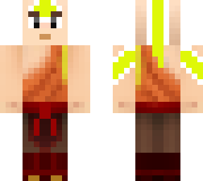 avatar aang, but in yellow and avatar form