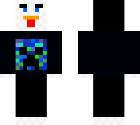 update! chicken in a hoodie w/ blue and green creeper face