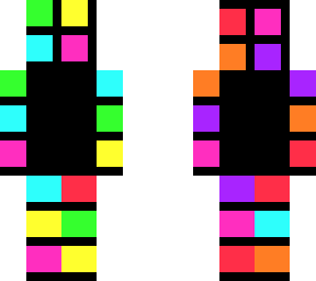 colorful neon cube dude