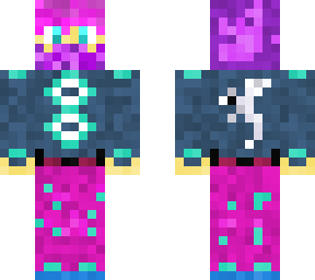 hooded boy with mask and pink hair
