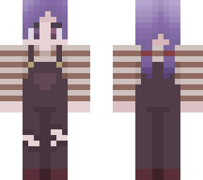 purple overalls