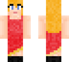 ridiculously weird red dress wearing person
