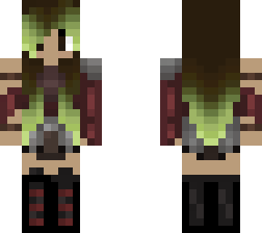 viking girl with green dipped hair