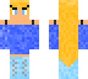 blue girl with long blonde hair