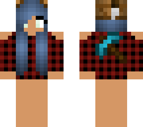 crafting table hat with hair and shirt