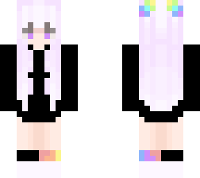 girl pink hair black and rainbow clothing