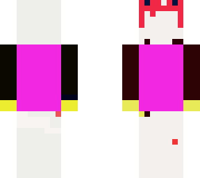 pink and black shirt with yellow gloves and a cute head band