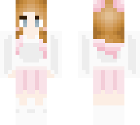 white and pink bunny
