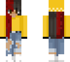 yellow top half red hair bandana