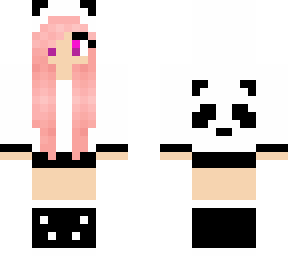 cute pink haired panda