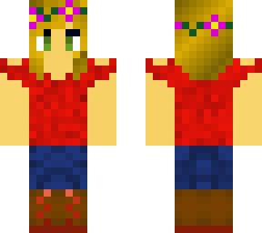 girl shorter hair with flowers