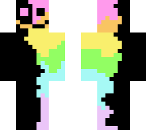 half and half    (pastel rainbow and black)