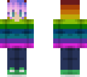 cute rainbow-hoodied heely girl