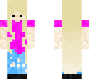 girl w ripped jeans and a pink top