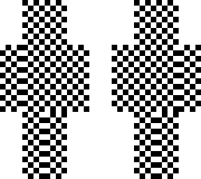 white under black