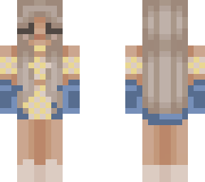 yellow checkered with blue jacket