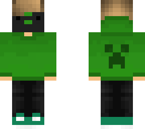 blonde masked boy in green hoodie