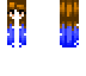 brown hair with blue ends