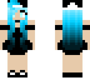 cute beautiful black dress,blue hair