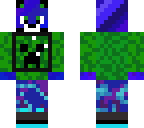 galaxy wolf with creeper sweater