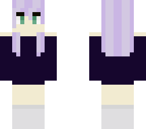 girl with purple hair and green eyes