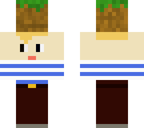 boy holding grass block