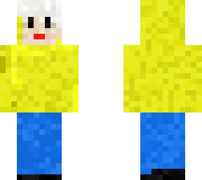 boy with white hair wearing yellow jumper