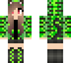 chica gato verde