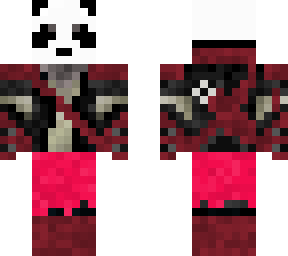 crimson panda with skirt